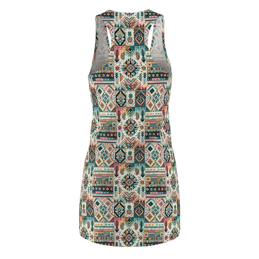 Digital Artisanal Fusion Digital Artisanal Women's Cut & Sew Racerback Dress - 8404 Design-49