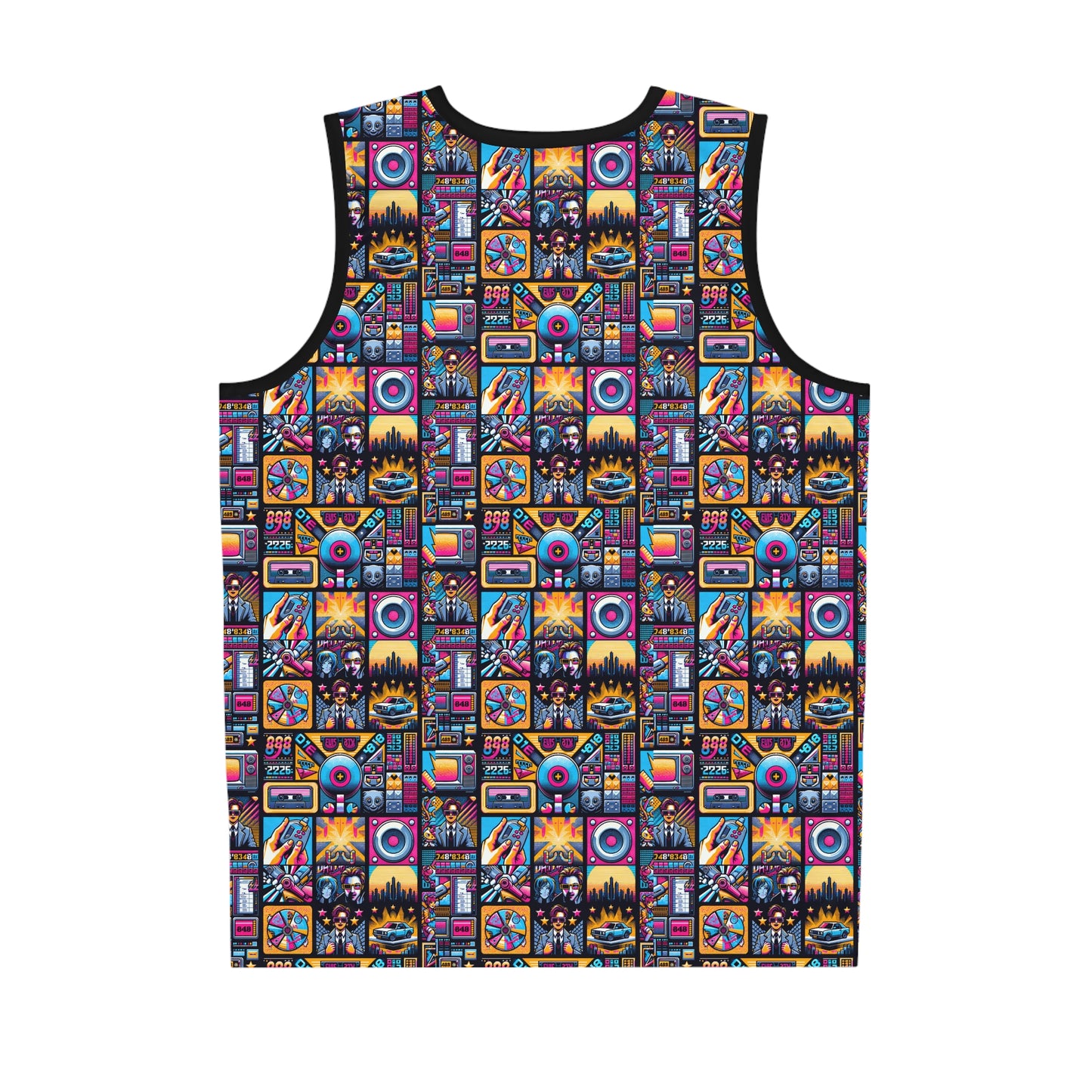 Digital Pop Culture Mashup Maximalist Pop Basketball Jersey - 8404 Design-52