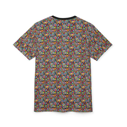 Neon Pop Playful Pop Culture Mashup Unisex Cut & Sew Tee - 8404 Design-60