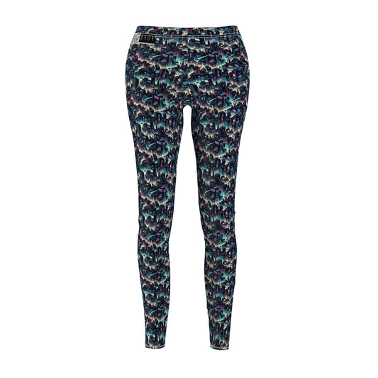 Digital Rebellion Tech-Inspired Streetwear Women's Cut & Sew Casual Leggings - 8404 Design-51