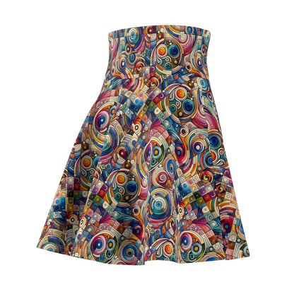 Digital Artistic Expression Artistic Streetwear Women's Skater Skirt - 8404 Design-49