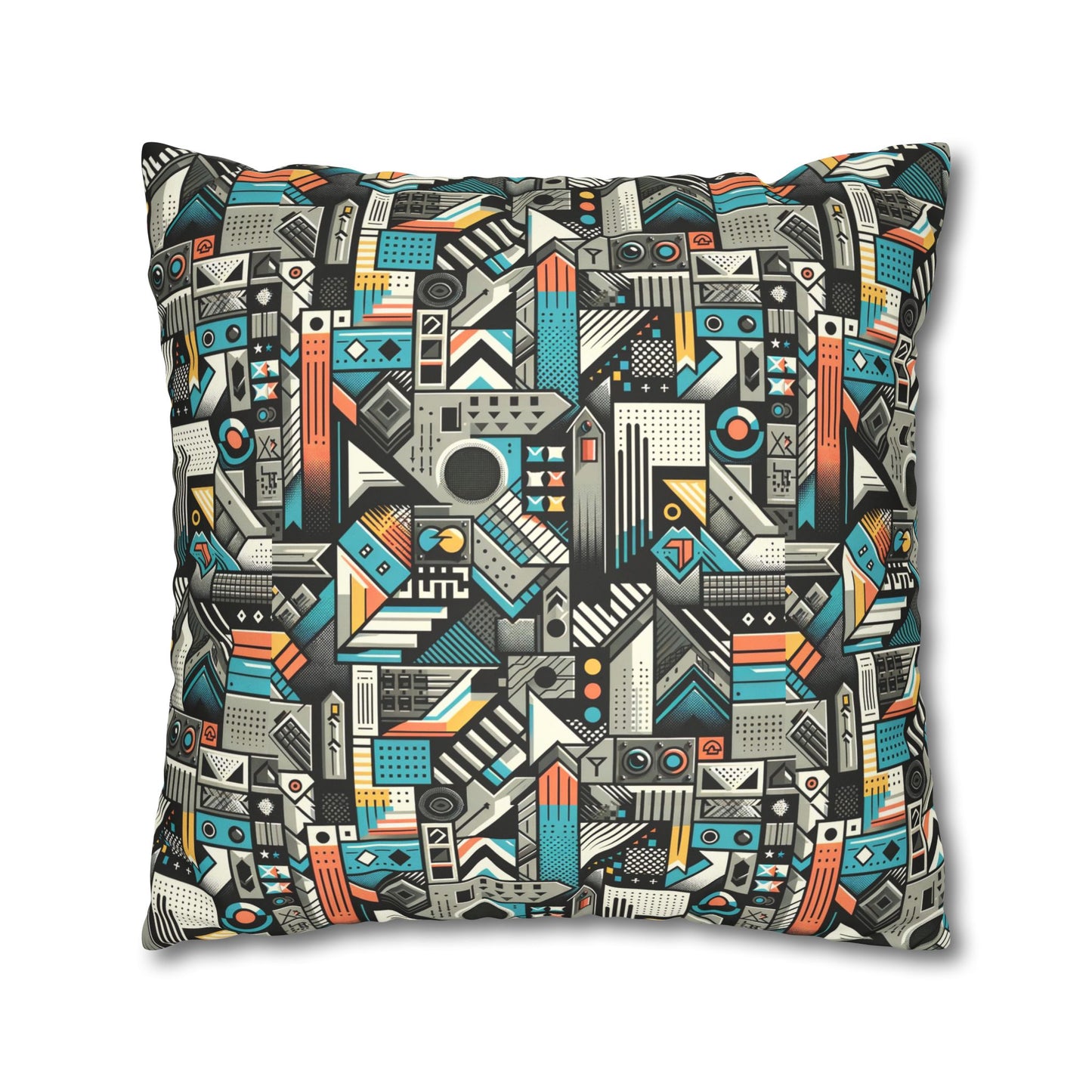 Digital Street Art Urban Street Style Faux Suede Square Pillowcase - 8404 Design-81