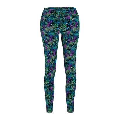 Tech-Infused Neon Tech-Forward Streetwear Women's Cut & Sew Casual Leggings - 8404 Design-66