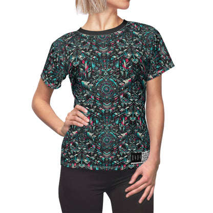 Digital Rebellion Tech-Inspired Streetwear Women's Cut & Sew Tee - 8404 Design-54