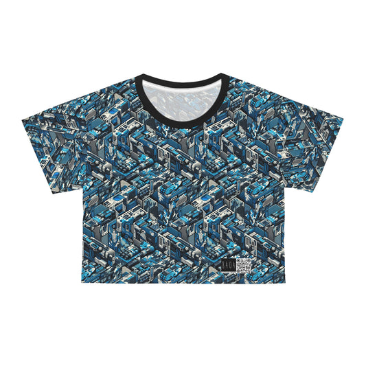 Tech Urban Camo Tech-Forward Streetwear With a Futuristic Military Edge Crop Tee - 8404 Design-51