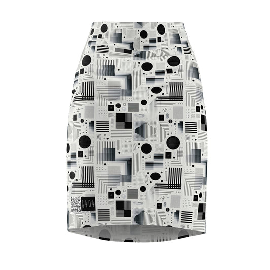 Digital Minimalism Minimalist Tech Women's Pencil Skirt - 8404 Design-60