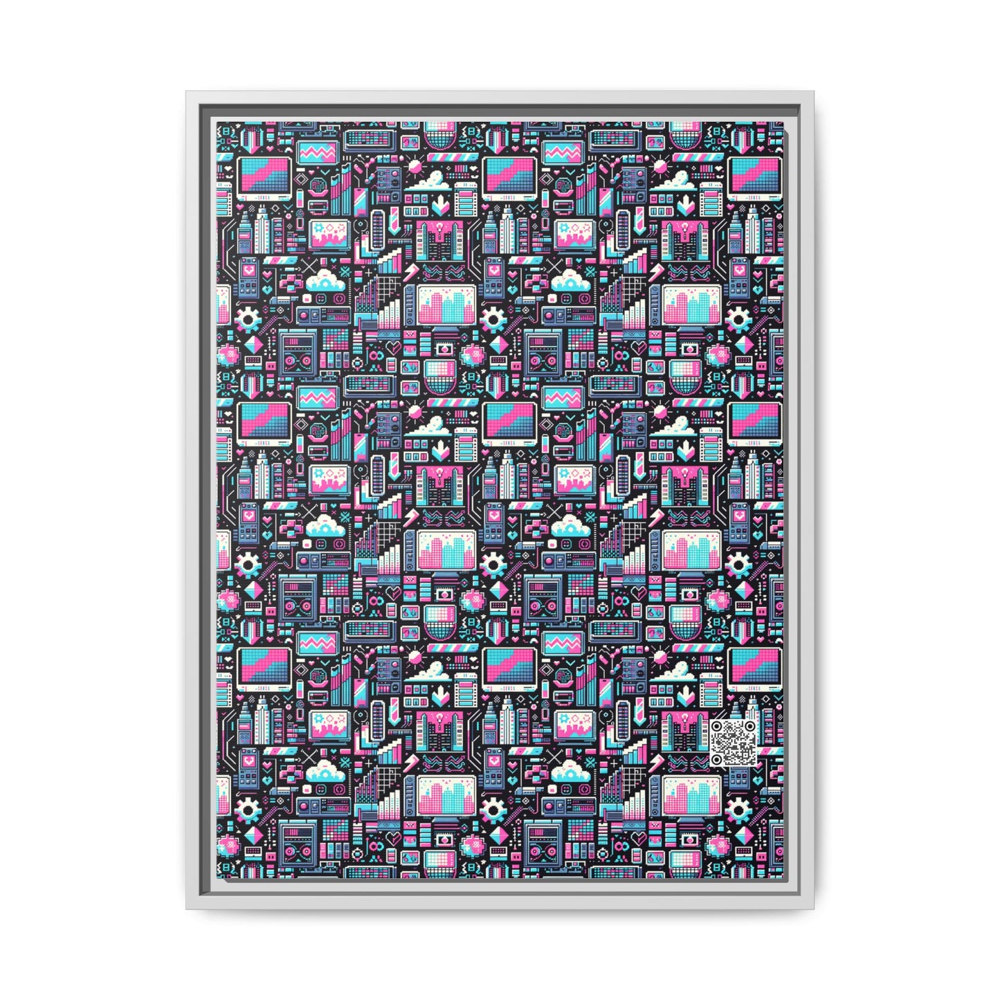 Digital Rebellion Youthful Streetwear with a Rebellious Digital Twist Matte Canvas, Framed (multi-color) - 8404 Design-71 A