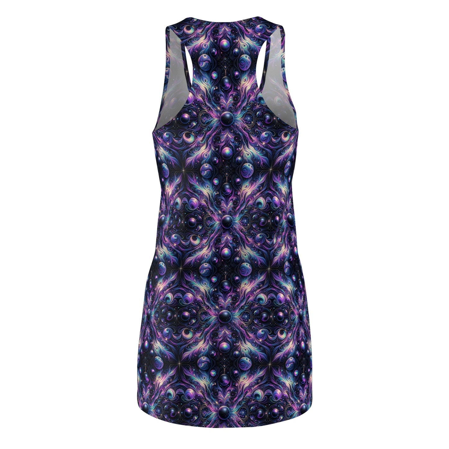 Galactic Hues Tech-Forward Cosmic Fusion Women's Cut & Sew Racerback Dress - 8404 Design-41