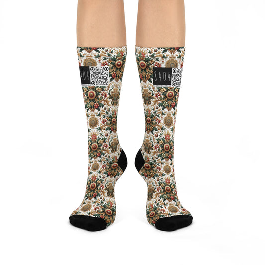 Monogram Madness Luxurious Streetwear Cushioned Crew Socks - 8404 Design-68