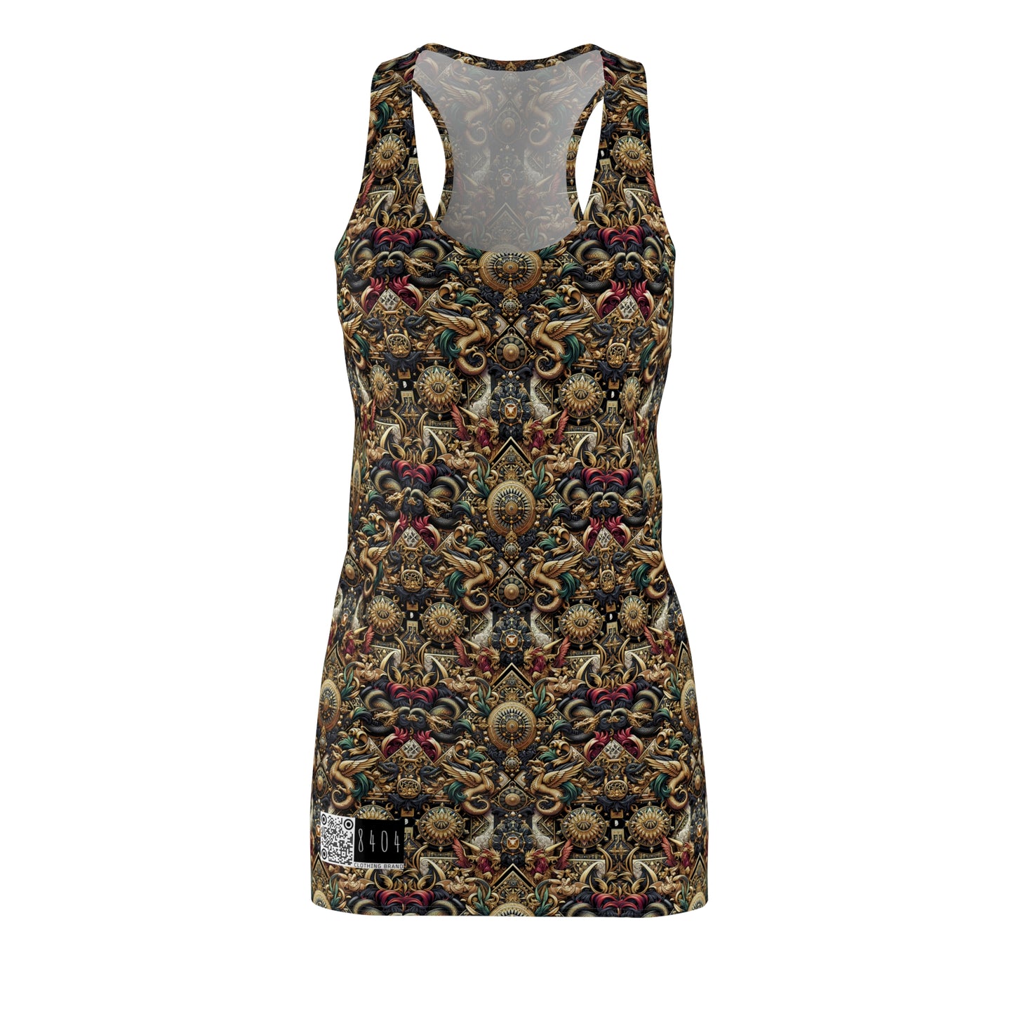 Digital Renaissance Luxurious Streetwear Inspired By Classical Art With a Modern Twist Women's Cut & Sew Racerback Dress - 8404 Design-76