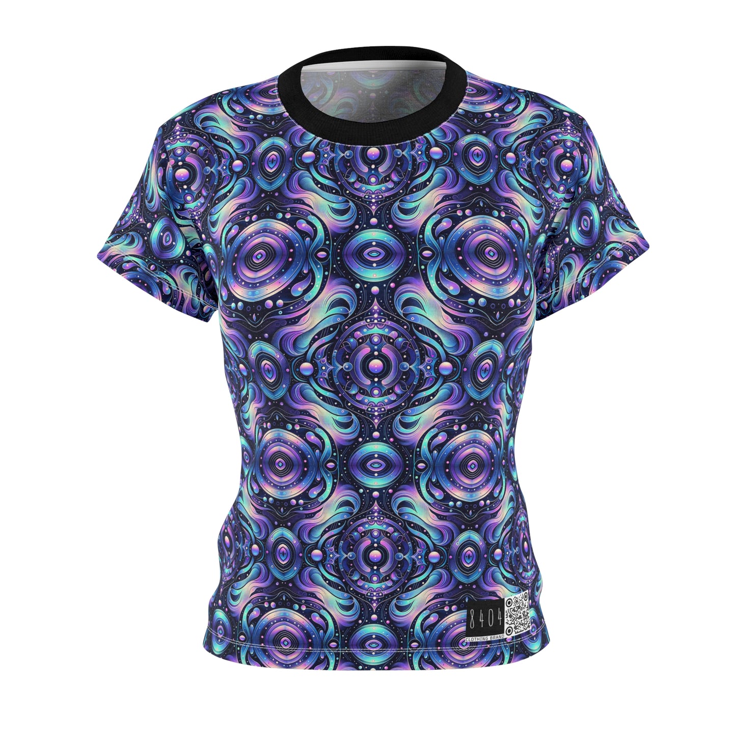 Iridescent Tech Fusion Tech-Forward Streetwear Women's Cut & Sew Tee - 8404 Design-62