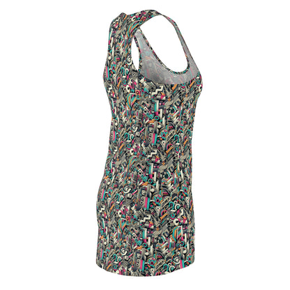 Digital Street Art Urban Street Style Women's Cut & Sew Racerback Dress - 8404 Design-74