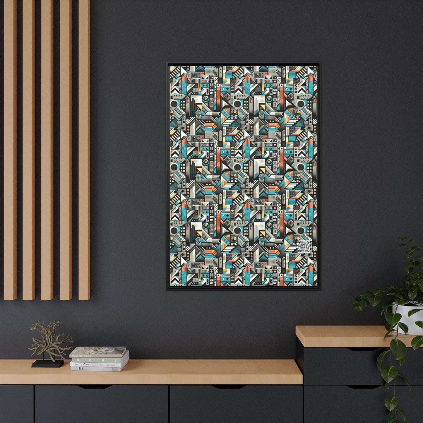 Digital Street Art Urban Street Style Matte Canvas, Framed (multi-color) - 8404 Design-81 A