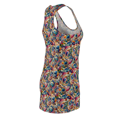 Digital Artistic Expression Artistic Streetwear Women's Cut & Sew Racerback Dress - 8404 Design-49
