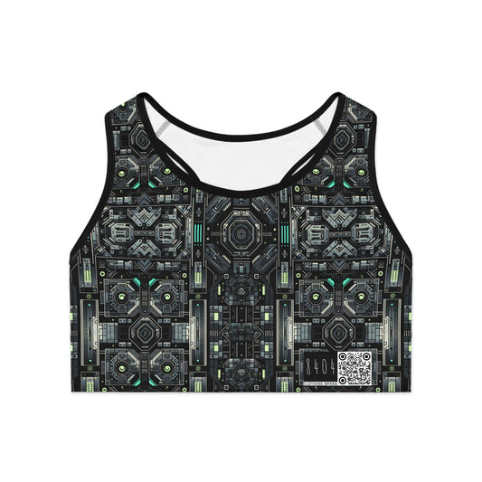 Tech Noir Tech-Forward Minimalism Sports Bra - 8404 Design-52