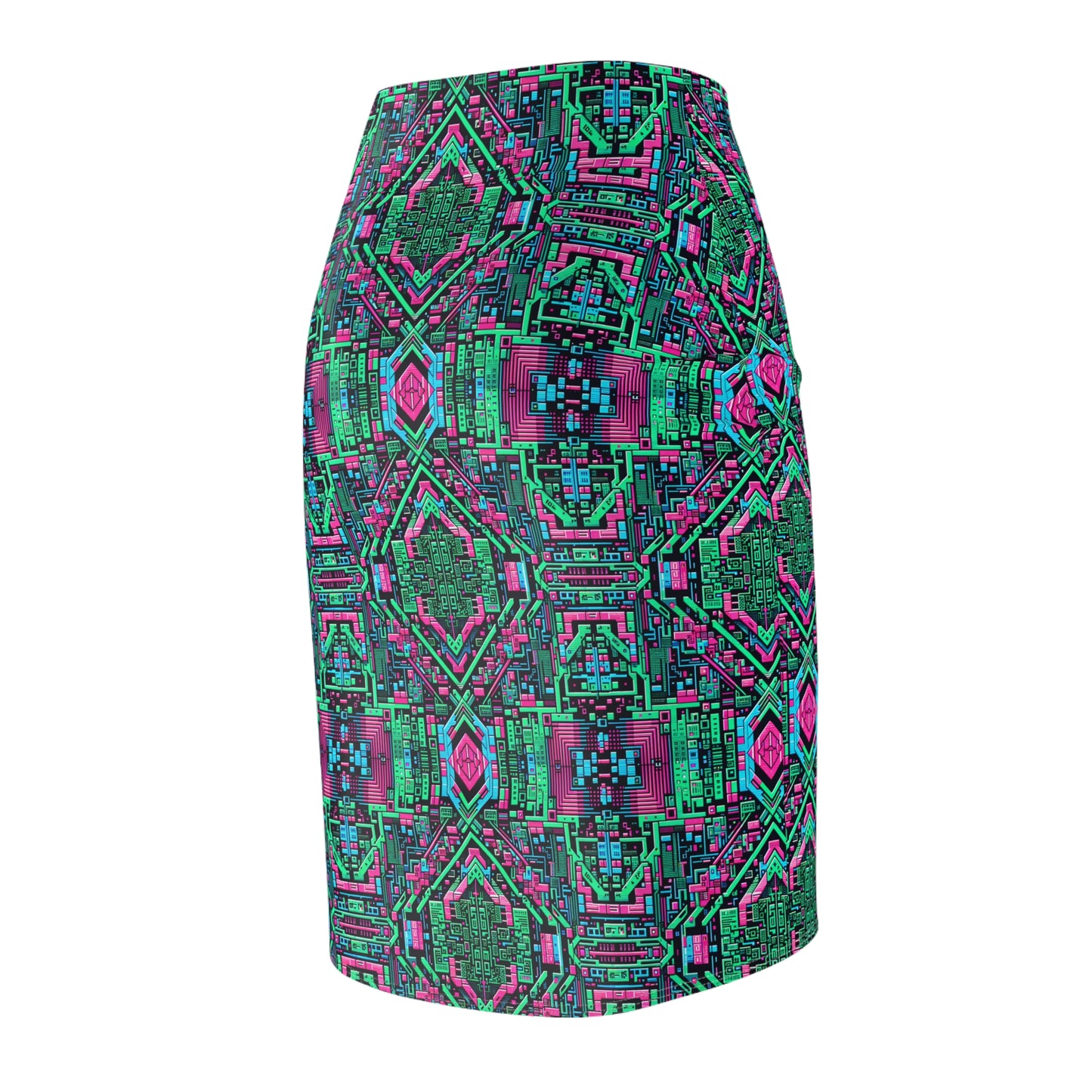 Digital Glitch Vibes Tech-Inspired Streetwear Women's Pencil Skirt - 8404 Design-71