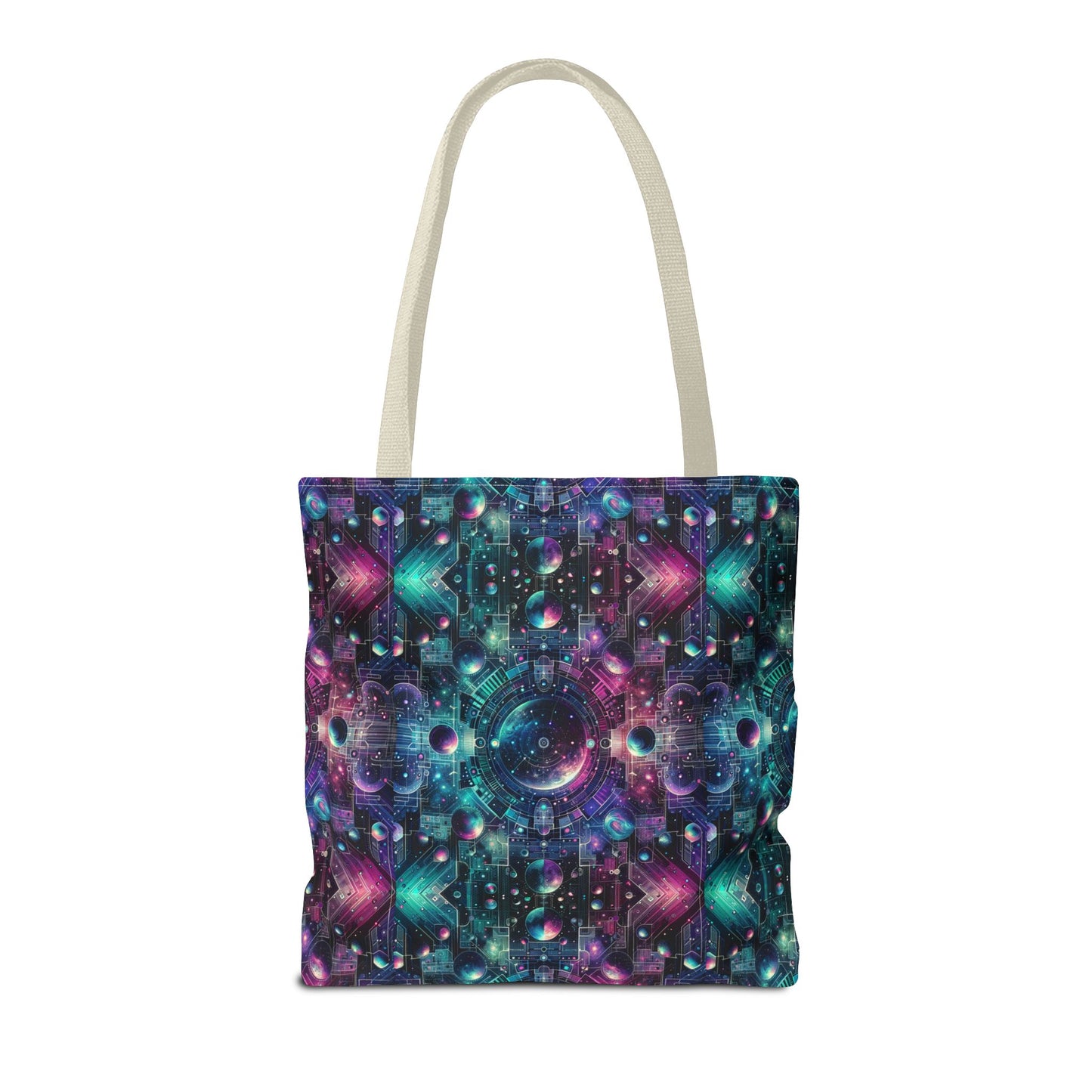 Galactic Hues Tech-Forward Cosmic Fusion Tote Bag - 8404 Design-59