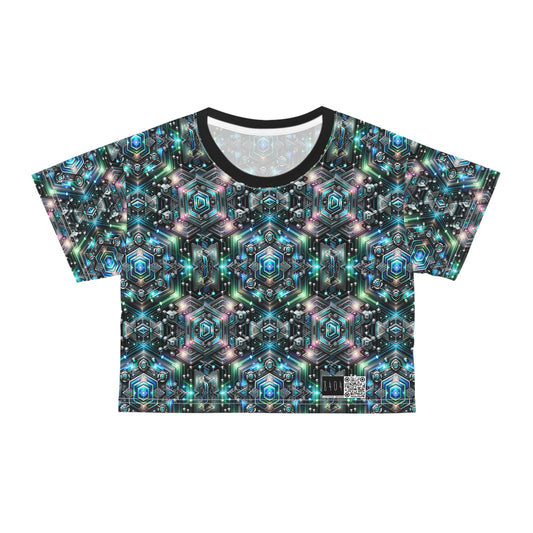 Tech-Infused Futurism Futuristic Tech Crop Tee - 8404 Design-63