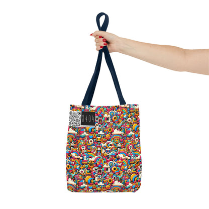 Neon Pop Playful Pop Culture Mashup Tote Bag - 8404 Design-62