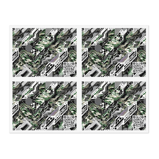 Tech Camo Fusion Tech-Forward Streetwear With a Futuristic Edge Sticker Sheets - 8404 Design-46