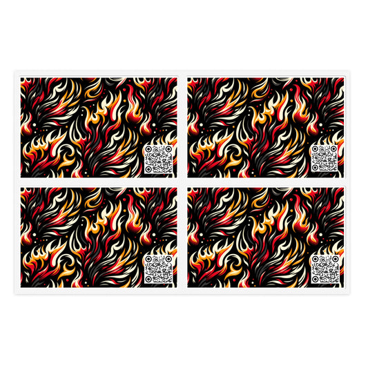 Fire & Flames Bold Streetwear Statement Sticker Sheets - 8404 Design-60