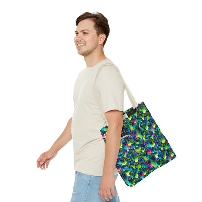 Tech-Infused Neon Tech-Forward Streetwear Tote Bag - 8404 Design-65