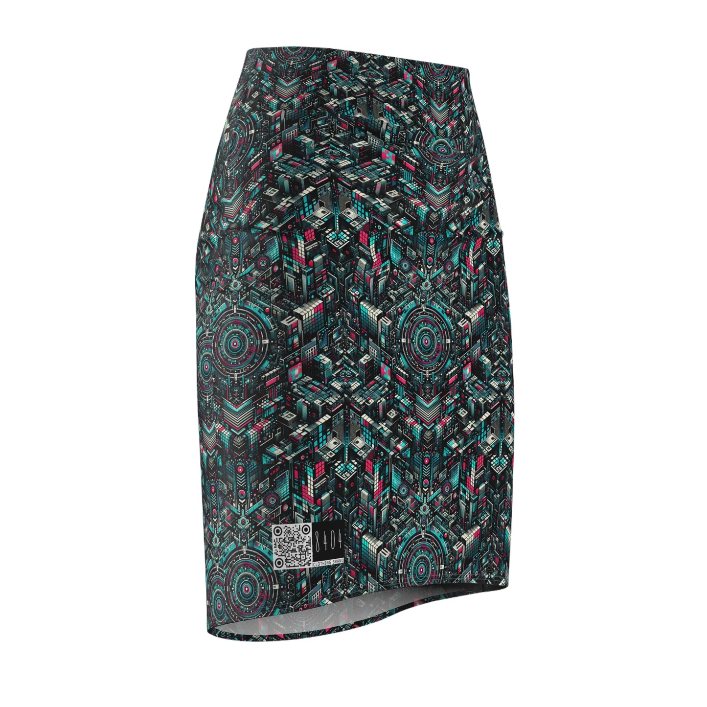 Digital Rebellion Tech-Inspired Streetwear Women's Pencil Skirt - 8404 Design-54