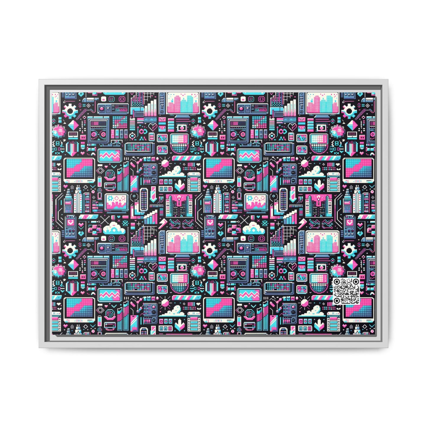 Digital Rebellion Youthful Streetwear with a Rebellious Digital Twist Matte Canvas, Framed (multi-color) - 8404 Design-71 A