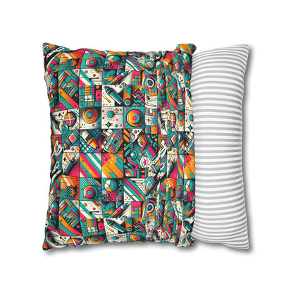 Graffiti Fusion Modern Street Art Fusion Spun Polyester Square Pillowcase - 8404 Design-58
