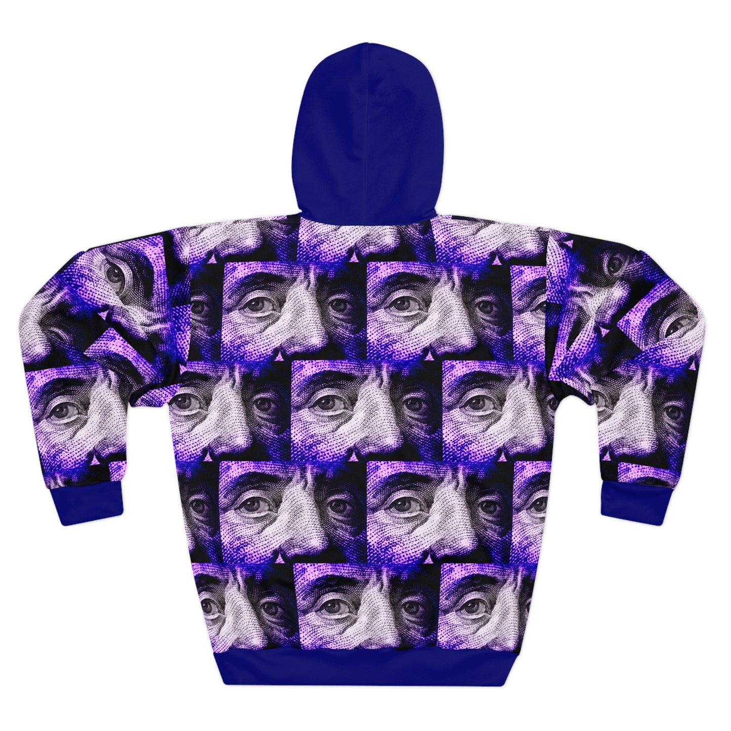 8404 Unisex Adult's "Benny" Fashion Pullover Hoodie in Dark Blue-Magenta