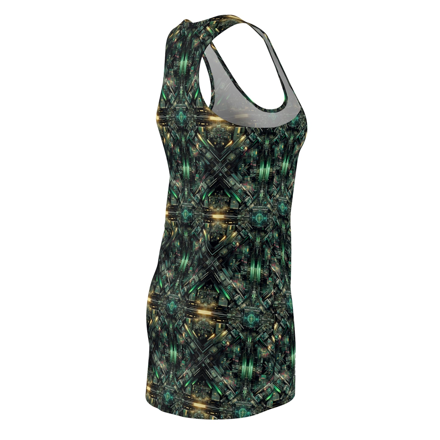 Tech Noir Graphics Tech-Inspired Streetwear Women's Cut & Sew Racerback Dress - 8404 Design-56