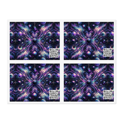 Galactic Hues Tech-Forward Cosmic Fusion Sticker Sheets - 8404 Design-41