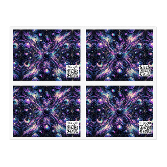 Galactic Hues Tech-Forward Cosmic Fusion Sticker Sheets - 8404 Design-41