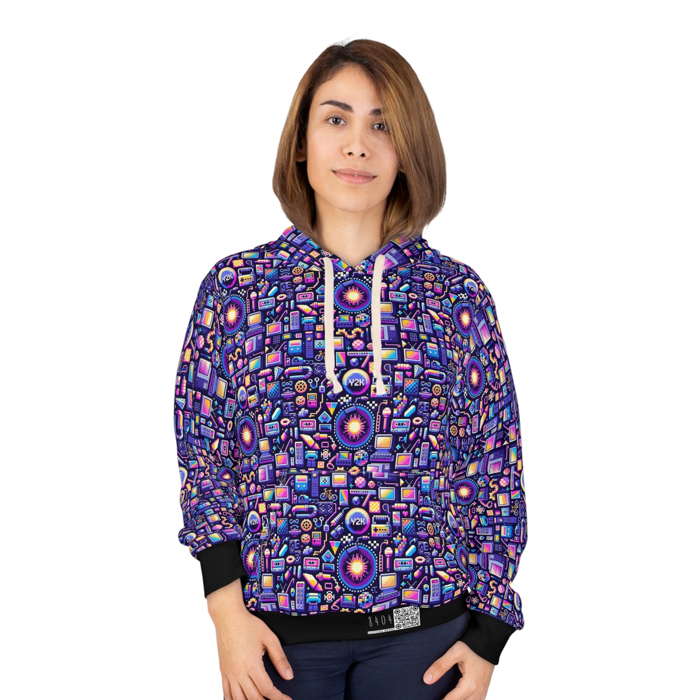 Digital Nostalgia Modern Retro Fusion Pullover Hoodie - 8404 Design-64