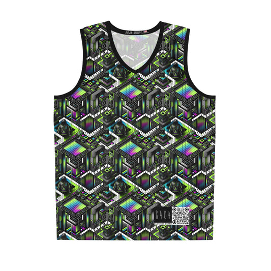 Retro Futurism Graphics Tech-Forward Streetwear Basketball Jersey - 8404 Design-52