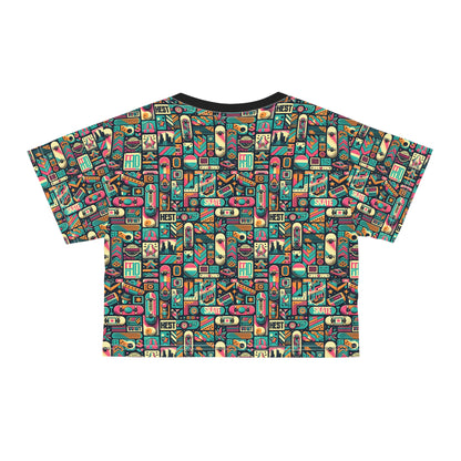 Skate Culture Revival Urban Retro Cool Crop Tee - 8404 Design-61