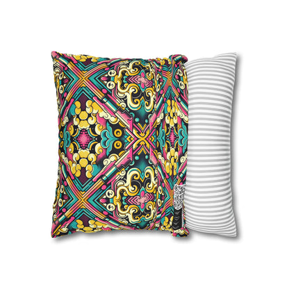 Neon Pop Art Revival Pop Culture Retro Spun Polyester Square Pillowcase - 8404 Design-59