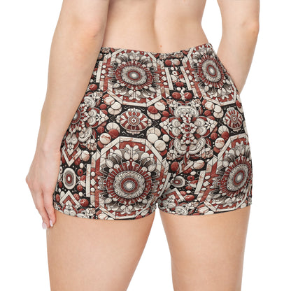 Neo Jomon Sculptural Aesthetics Artisanal Streetwear Women's Shorts - 8404 Design-55