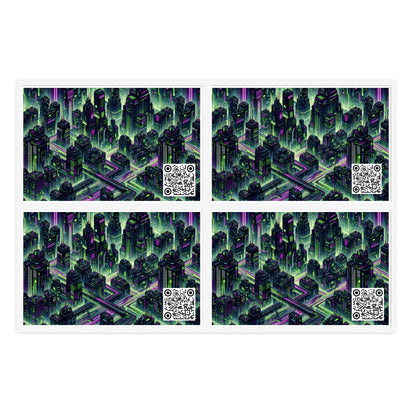 Tech Noir Aesthetics Tech-Forward Urban Dystopia Sticker Sheets - 8404 Design-55