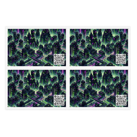 Tech Noir Aesthetics Tech-Forward Urban Dystopia Sticker Sheets - 8404 Design-55