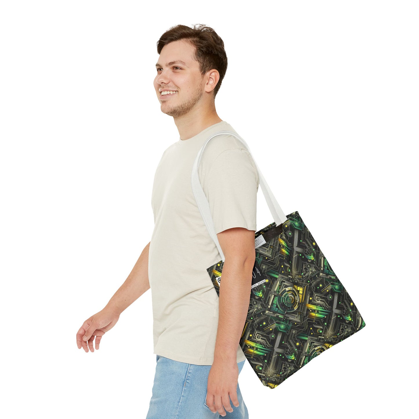 Tech Noir Graphics Tech-Inspired Streetwear Tote Bag - 8404 Design-57