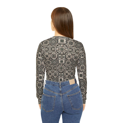 Cyber Garden Party Tech Garden Extravaganza Women's Long Sleeve V-Neck Shirt - 8404 Design-45