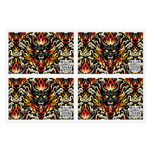 Flame Graphics Maximalist Streetwear Sticker Sheets - 8404 Design-59