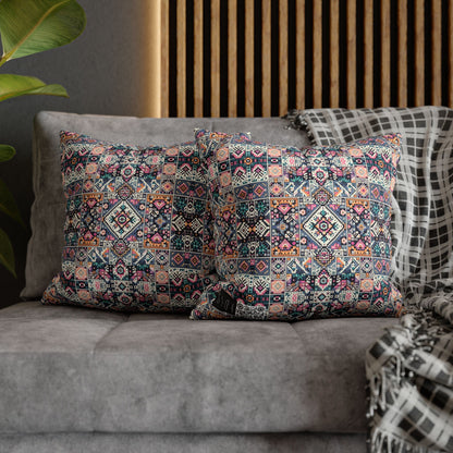 Spun Polyester Square Pillowcase - 8404 Design-02
