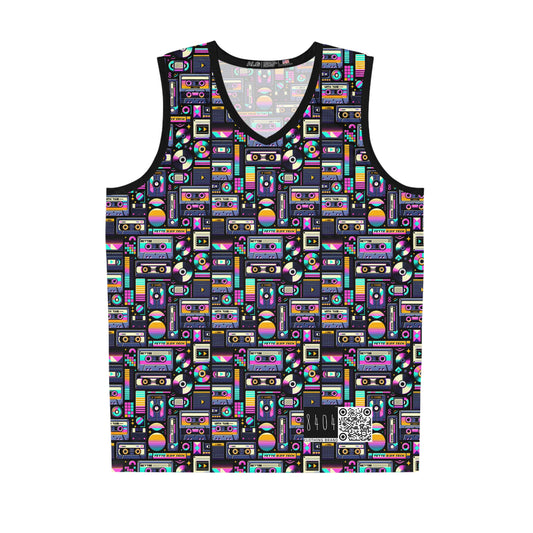Digital Nostalgia Tech-Inspired Retro Fusion Basketball Jersey - 8404 Design-48