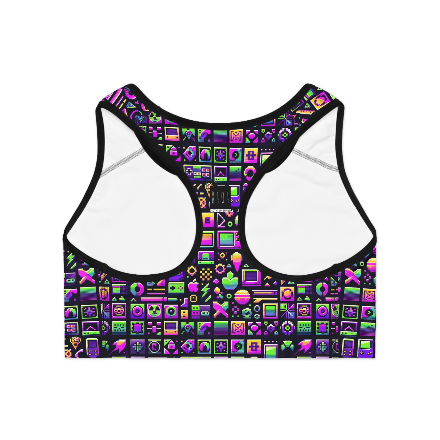 Digital Nostalgia Remix Modern Vintage Fusion Sports Bra - 8404 Design-49