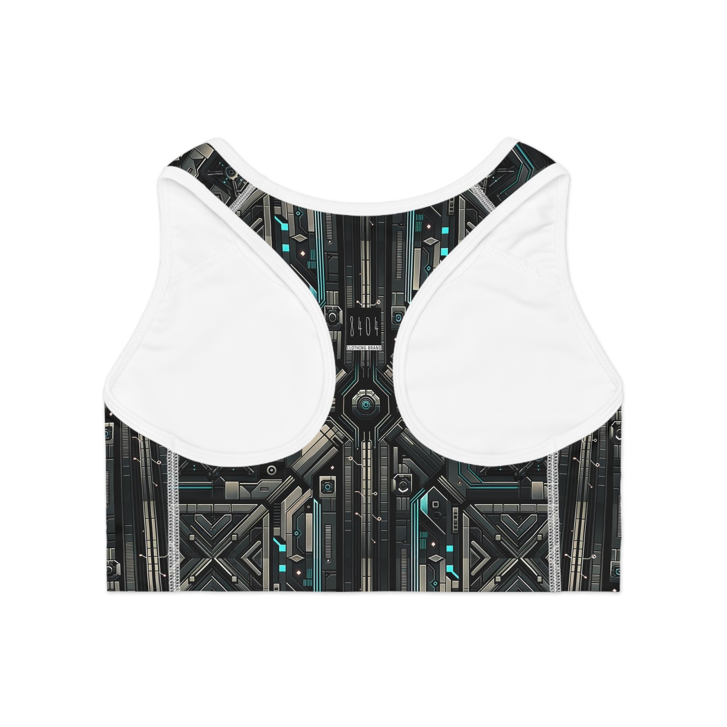 Tech Noir Futuristic Tech Aesthetic with a Dark Twist Sports Bra - 8404 Design-59