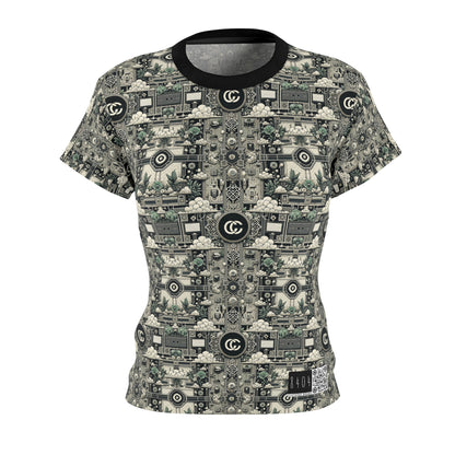 Cyber Garden Party Tech Garden Extravaganza Women's Cut & Sew Tee - 8404 Design-54