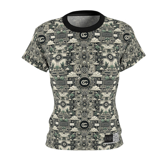 Cyber Garden Party Tech Garden Extravaganza Women's Cut & Sew Tee - 8404 Design-54