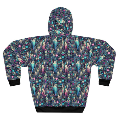 Digital Renaissance Tech-Forward Maximalism Pullover Hoodie - 8404 Design-56